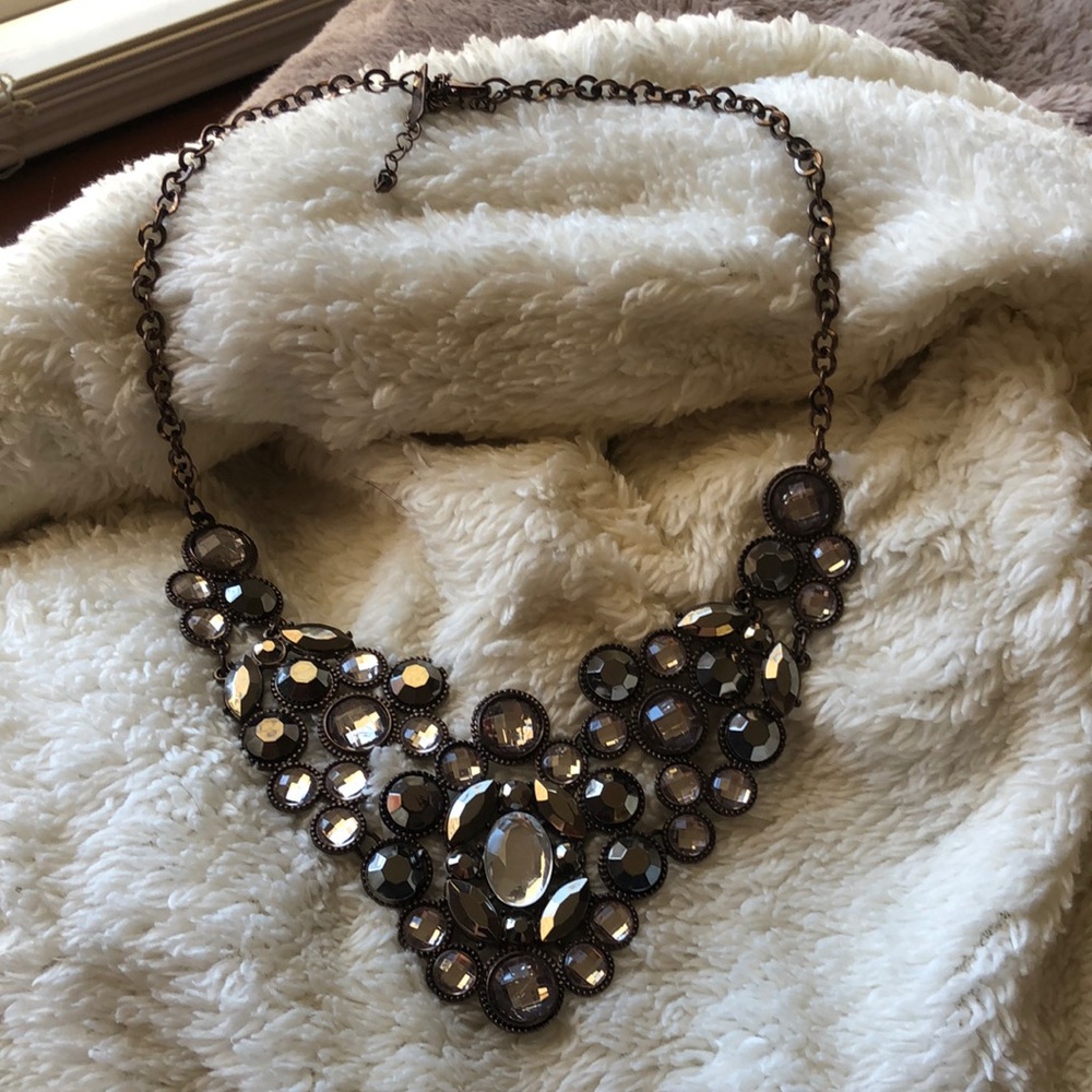 INC Brown metal with smoky brown and clear stones